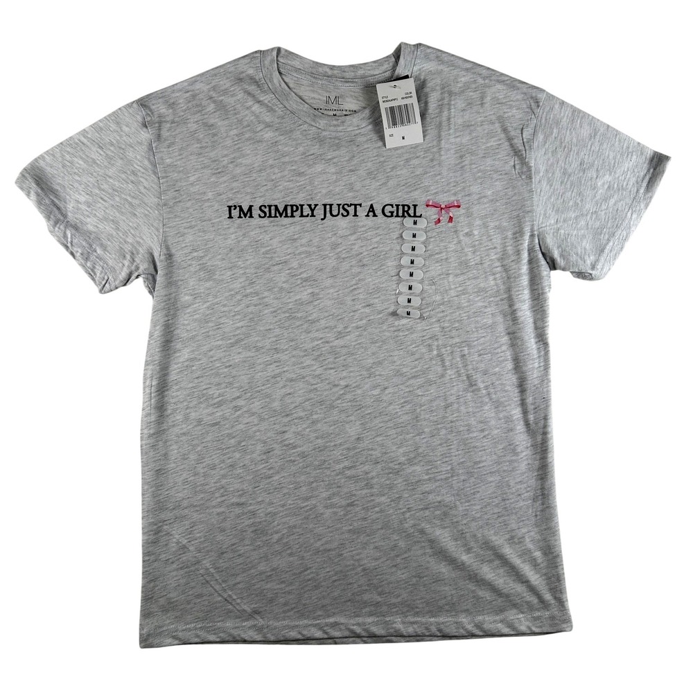 I'm Simply Just A Girl Shirt Womens Medium‎ Gray Ash Heather T-Shirt Tee IML